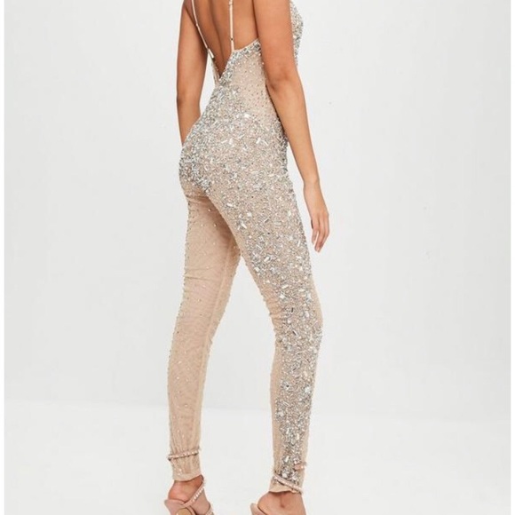 COPY - Carli bybel + missguided  nude jumpsuit - Picture 3 of 5